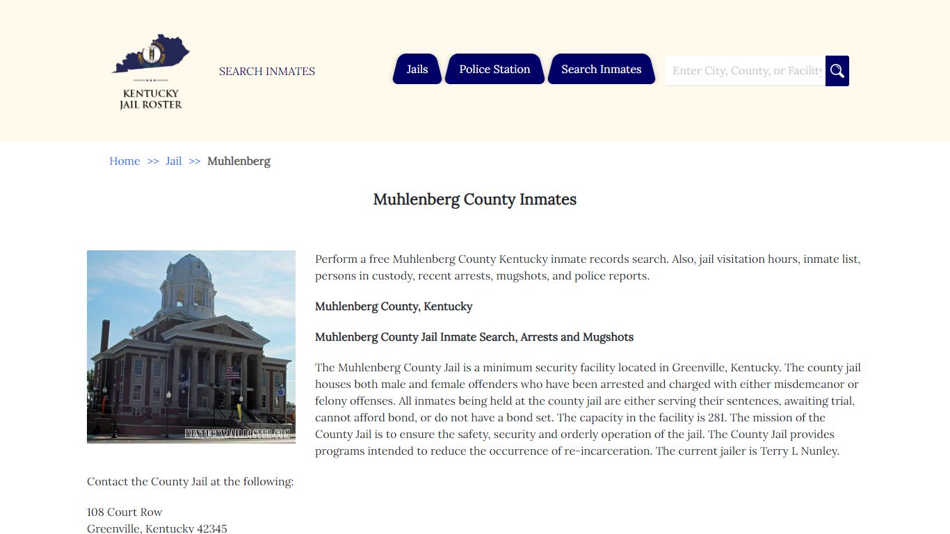 Muhlenberg County Inmates | Jail Roster Search