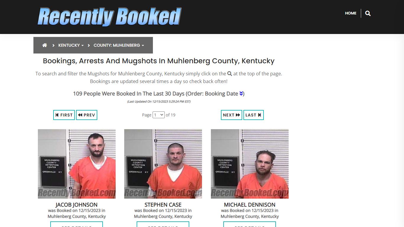 Bookings, Arrests and Mugshots in Muhlenberg County, Kentucky